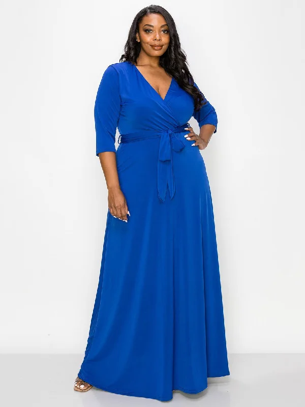 Signature Plus Size Maxi Dress in Royal Blue