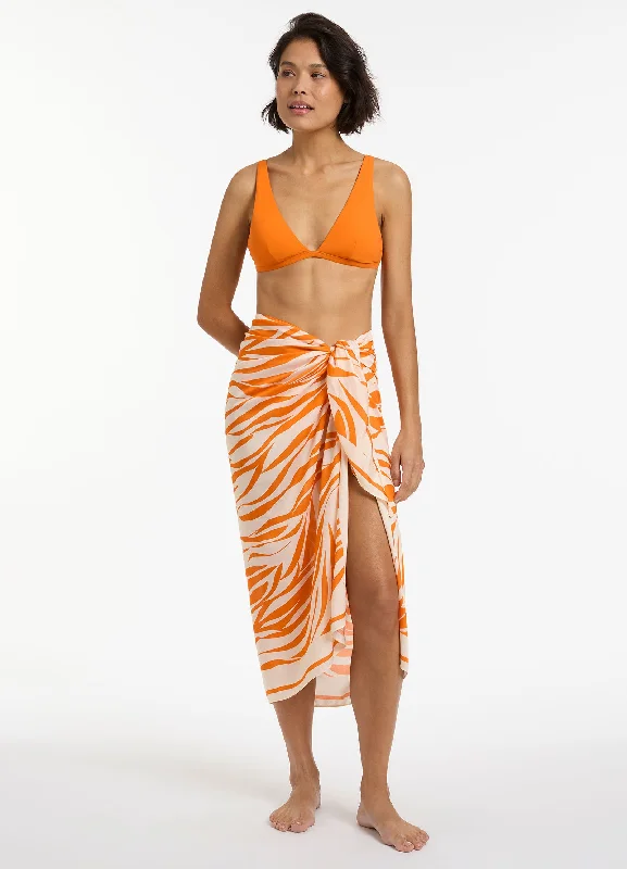 Fine Lines Sarong  - Papaya