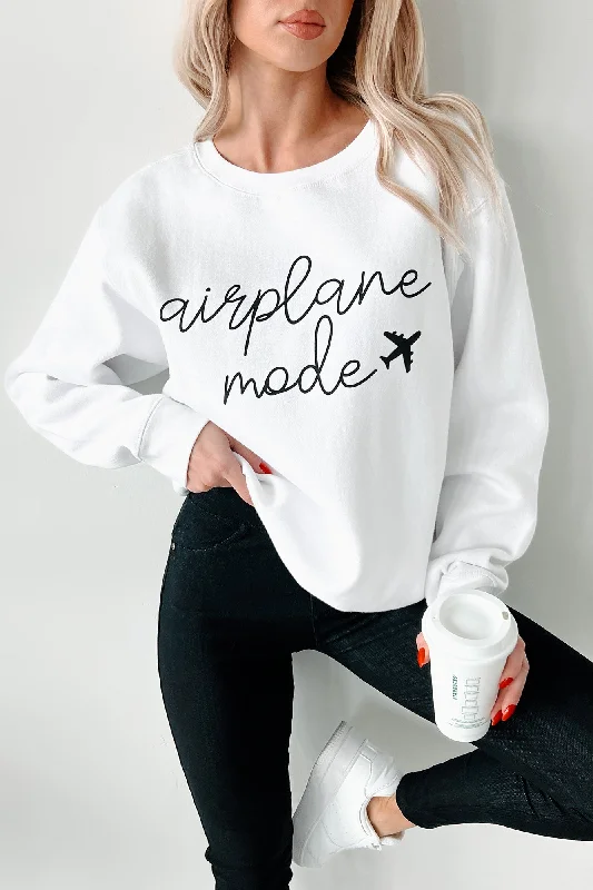 "Airplane Mode" Graphic Sweatshirt (White)