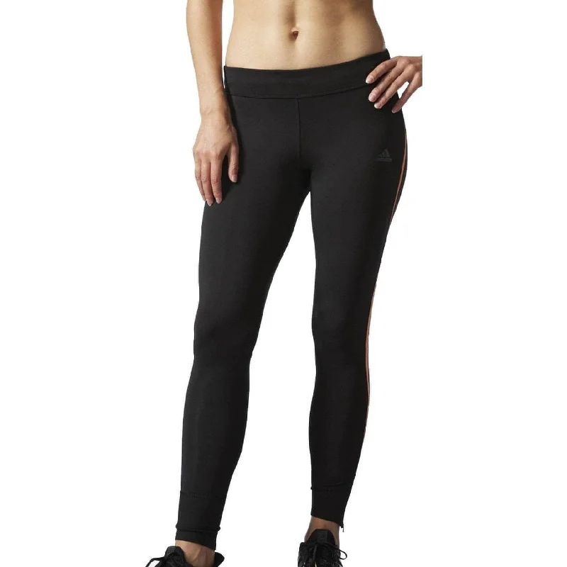 Women's High - Waisted Tight Trousers with Side Slits in Beige for a Trendy Lookadidas Response Womens Long Running Tights - Black