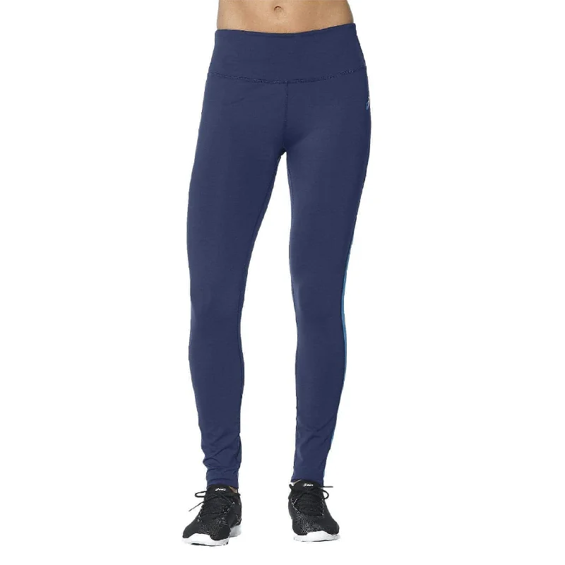 Plus Size Women's Printed Tight Trousers in Floral Patterns for a Spring - Inspired OutfitAsics Colour Block Womens 7/8 Running Tights - Blue
