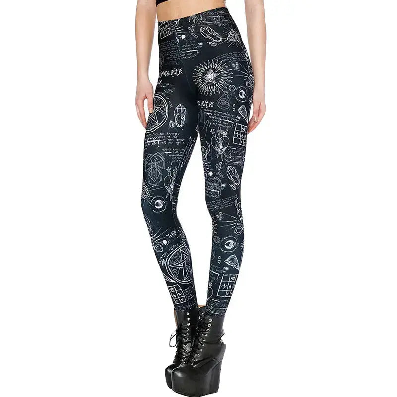 High - Waisted Women's Leather Tight Trousers in Black for a Rock - Chic LookGothic Black Jeggings for Women