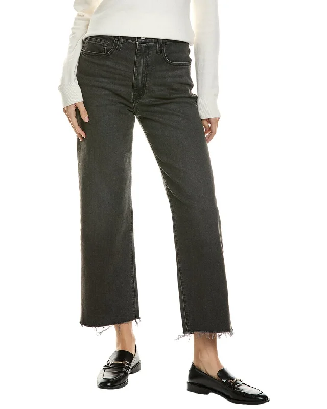 High - Waisted Women's Leather Tight Trousers in Black for a Rock - Chic LookFRAME Denim Le Jane Obsidian Crop Jean