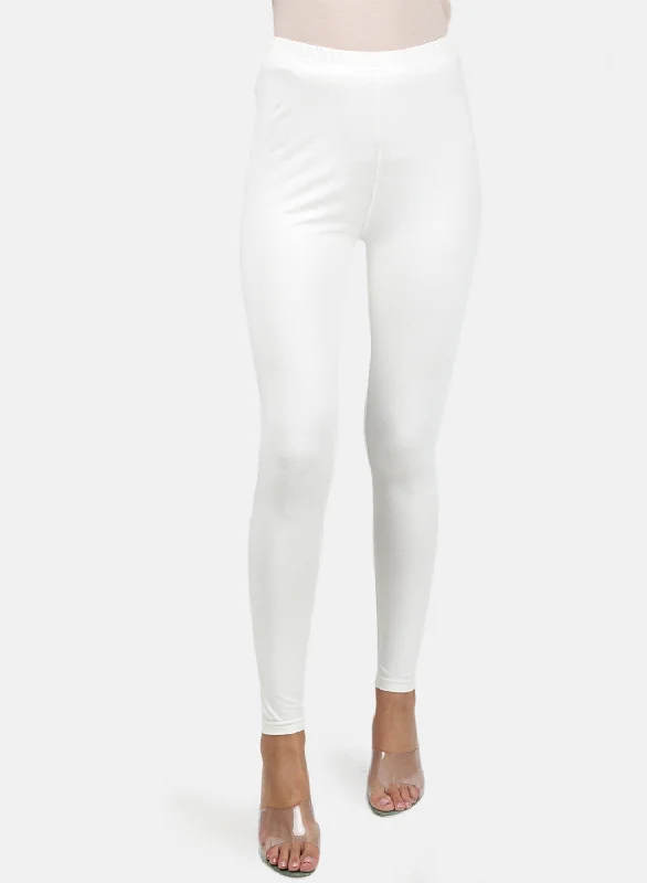 Plus Size Women's Snake - Print Tight Trousers in Brown and Black for a Bold Fashion StatementWomens White Plain Legging