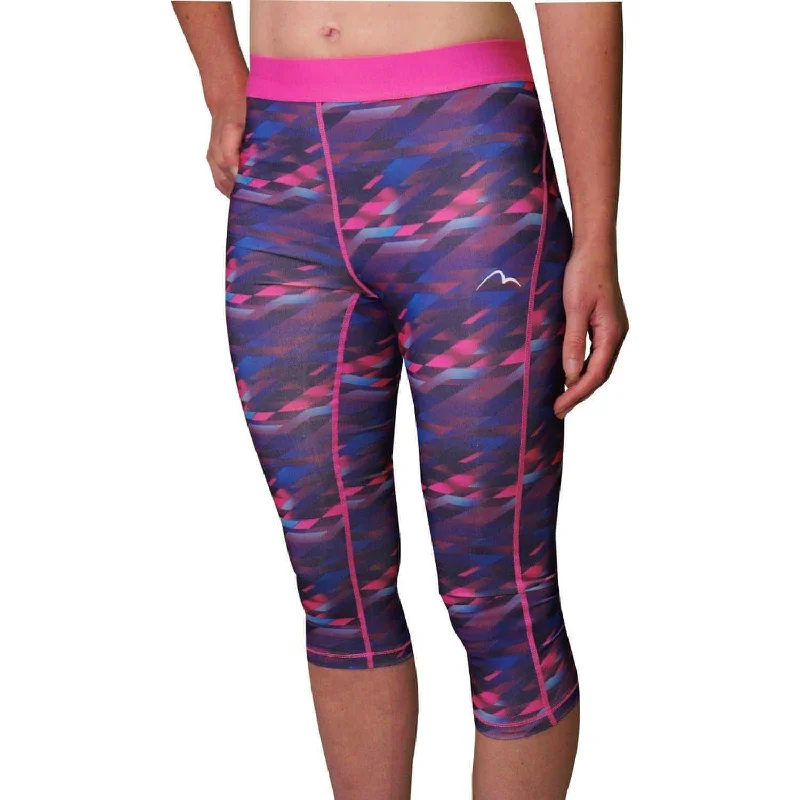 Plus Size Women's Plaid Tight Trousers in Multicolor for a Stylish and Classic LookMore Mile Go For It Printed Womens 3/4 Capri Running Tights - Pink