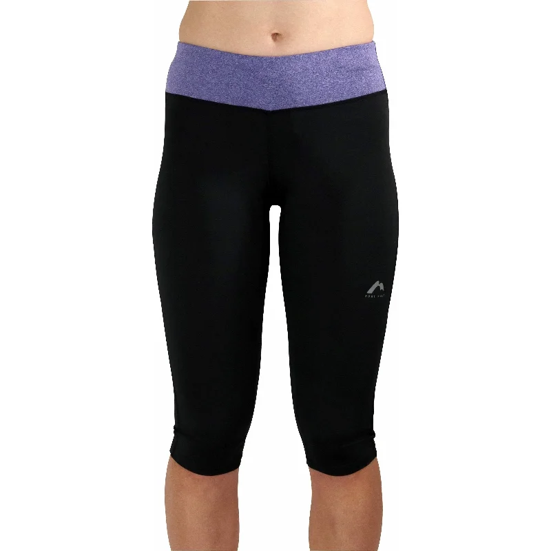 Plus Size Women's Snake - Print Tight Trousers in Brown and Black for a Bold Fashion StatementMore Mile Marl Womens 3/4 Capri Running Tights - Black