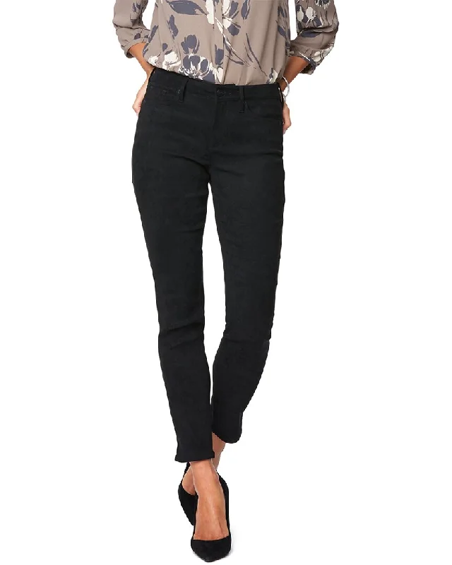 Women's Fleece - Lined Tight Trousers in Dark Blue for Warmth in Cold WeatherNYDJ Petite Alina Black Ankle Legging Jean