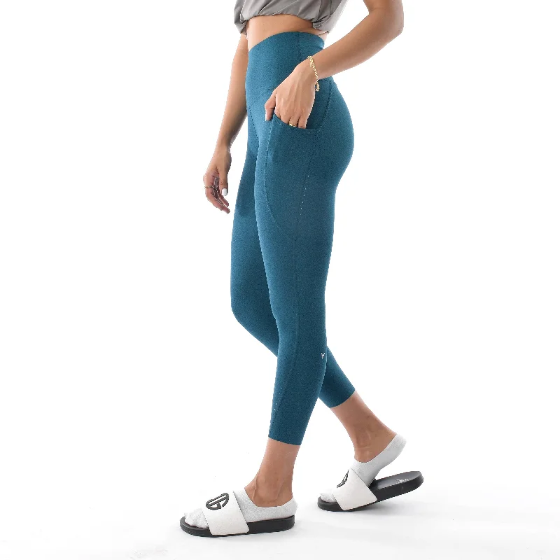 Women's Tight Trousers with Rhinestone Embellishments in Silver for a Sparkly LookPacer Pocket Leggings