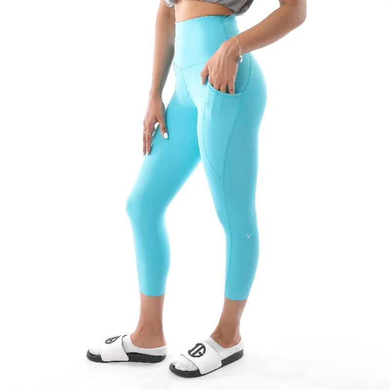 Women's Leather - Look Tight Trousers with Zipper Details in Dark Gray for an Urban StylePacer Pocket Leggings