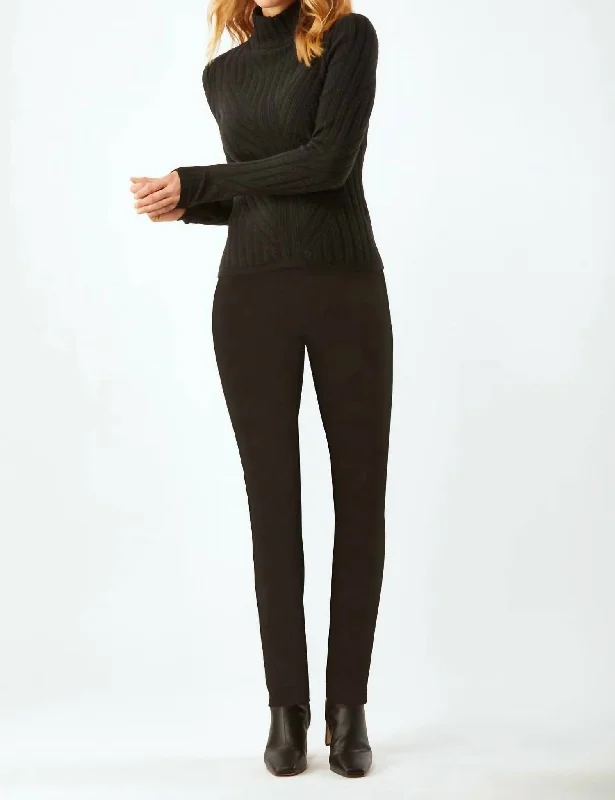 Women's Tight Trousers with Mesh Panels in Black for a Sexy and Modern AppearanceSpringfield Classic Pull-On Pants In Black