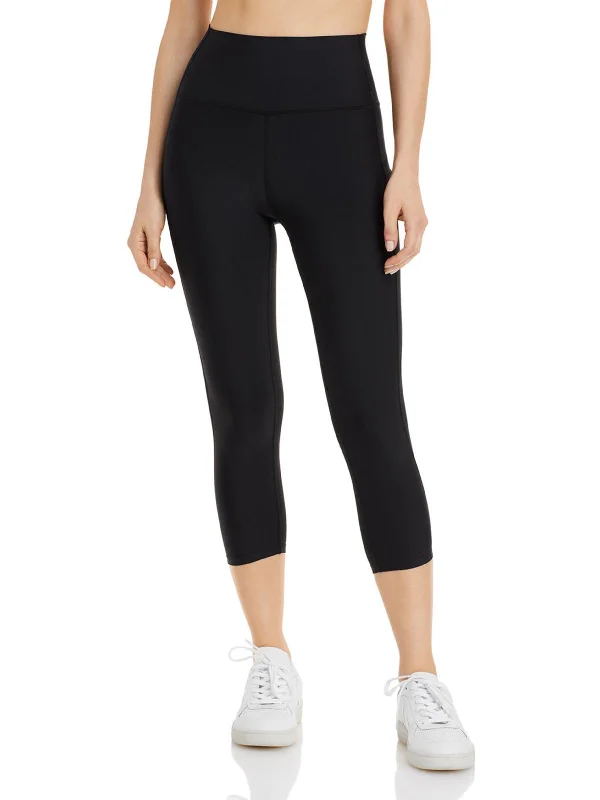 Women's Tight Trousers with Mesh Panels in Black for a Sexy and Modern AppearanceWomens High Rise Stretch Leggings