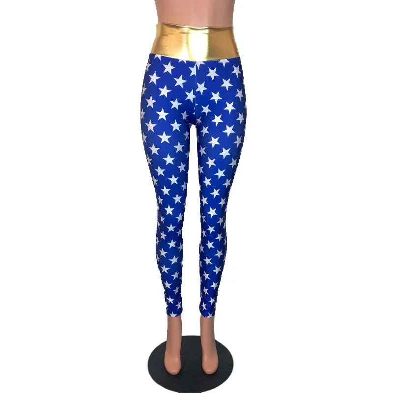 Wonder Woman Inspired High Waist Leggings Pants