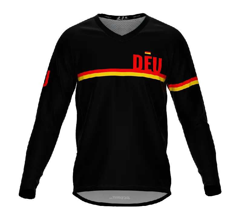 MTB BMX Cycling Jersey Long Sleeve Code Germany Black for Men and Women