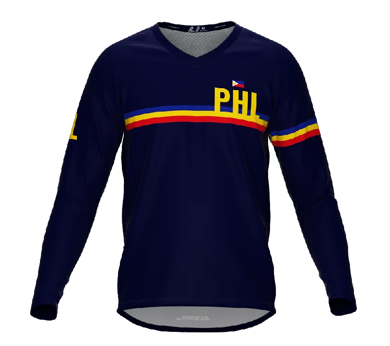 MTB BMX Cycling Jersey Long Sleeve Code Philippines Blue for Men and Women