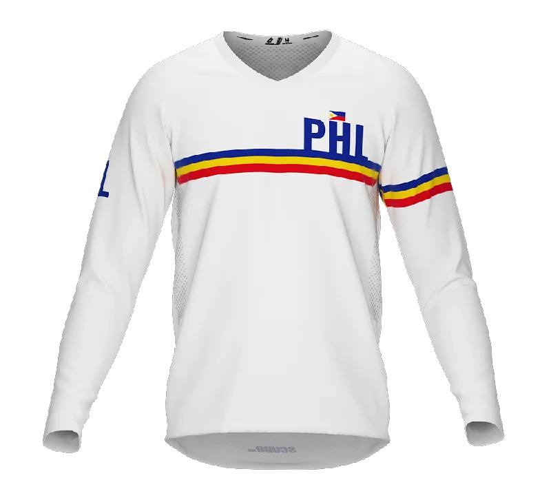 MTB BMX Cycling Jersey Long Sleeve Code Philippines White for Men and Women