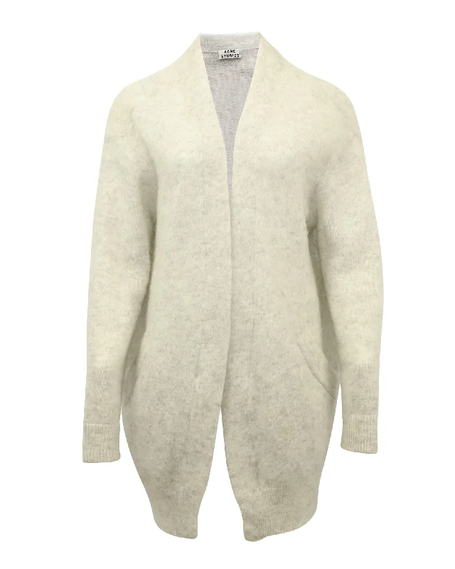 button down women cardigan with vintage buttonsAcne Studios Raya Cardigan in Cream Wool