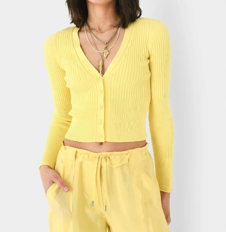 maternity women cardigan for expecting momsAilany Shrunken Cardigan In Sulfur