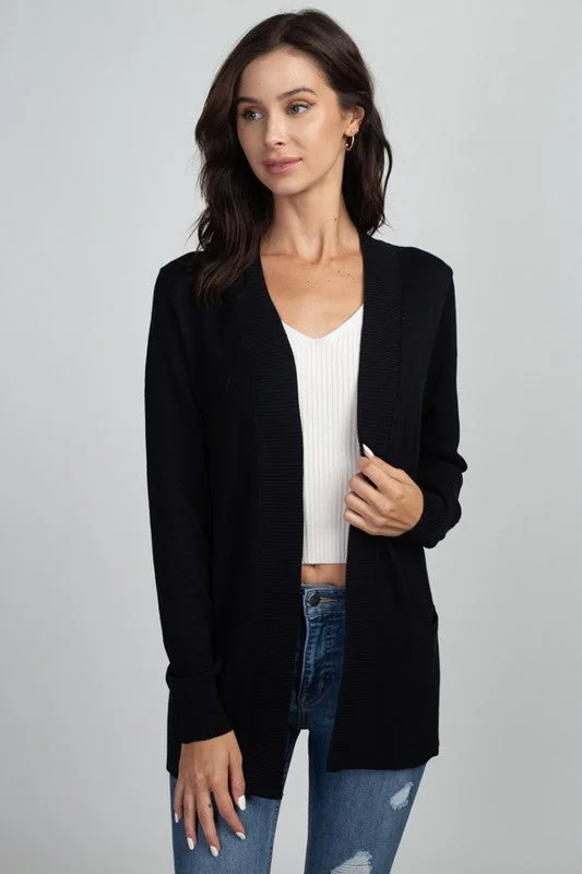 organic cotton women cardigan for an eco - friendly choiceBasic Cardigan - Black