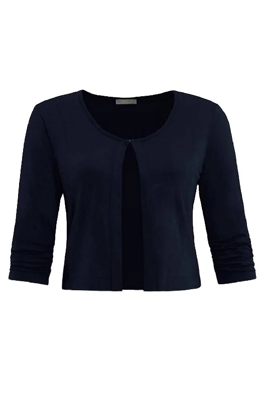organic cotton women cardigan for an eco - friendly choiceBasic Essential Front Tie Cardigan In Navy