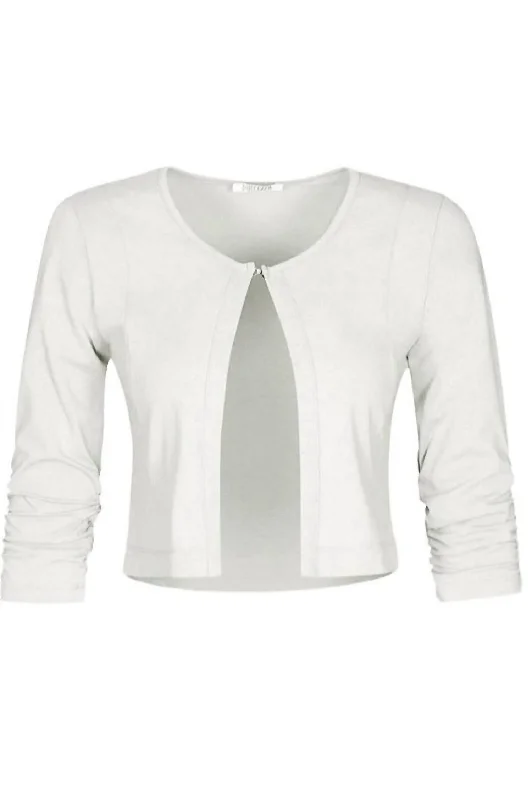 color block women cardigan with bold huesBasic Essential Front Tie Cardigan In White