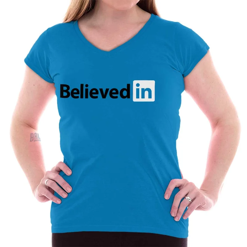 Believed in Junior Fit V-Neck T-Shirt