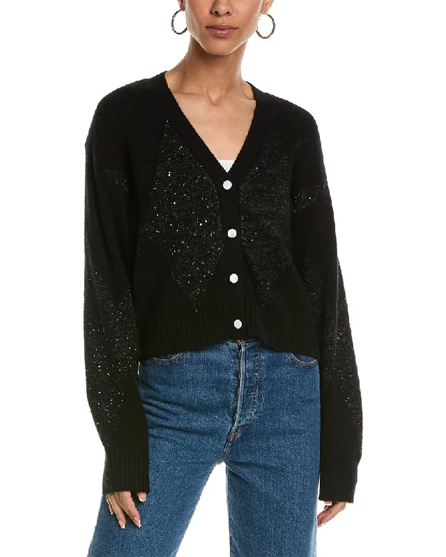cropped women cardigan to pair with high - waisted jeansBrodie Cashmere Miriam Sequin Cardigan