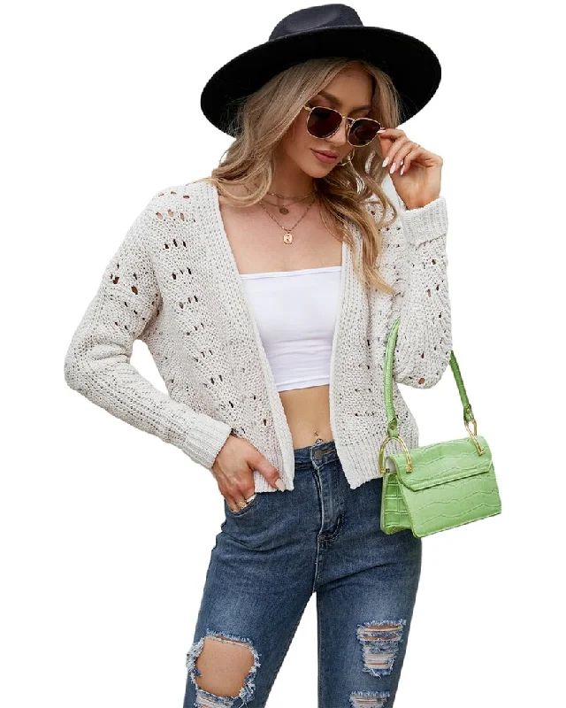 hand knitted women cardigan with artisanal charmCaifeng Cardigan