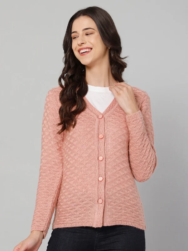 maternity women cardigan for expecting momsWomen's Casual  Pink V neck Cardigan Sweater