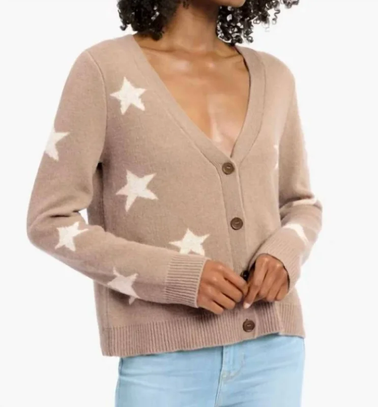 color block women cardigan with bold huesCelestine Cardigan In Chestnut
