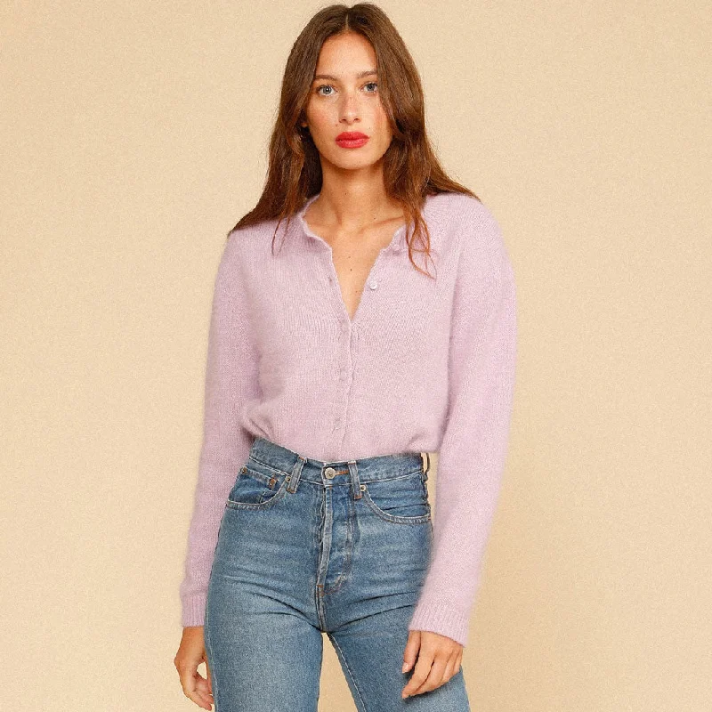 oversized women cardigan for a trendy and cozy lookClassic Long Sleeve Round Neck Button Down Knit Cardigan - Pink