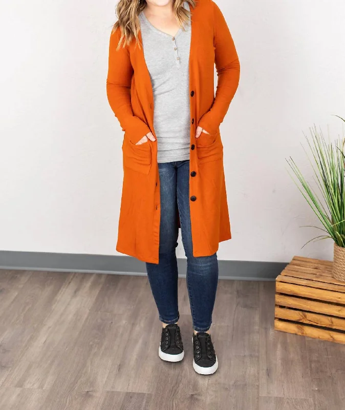 cropped women cardigan to pair with high - waisted jeansColbie Cardigan In Pumpkin