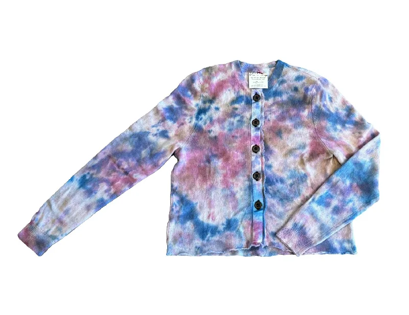 floral print women cardigan for a feminine touchDyed Cardigan Sweater In Violet Dust