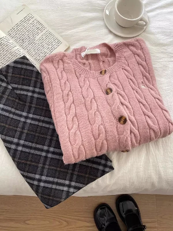 open front women cardigan for easy stylingembroidered knitted cardigan round neck long-sleeved sweater jacket     S4711