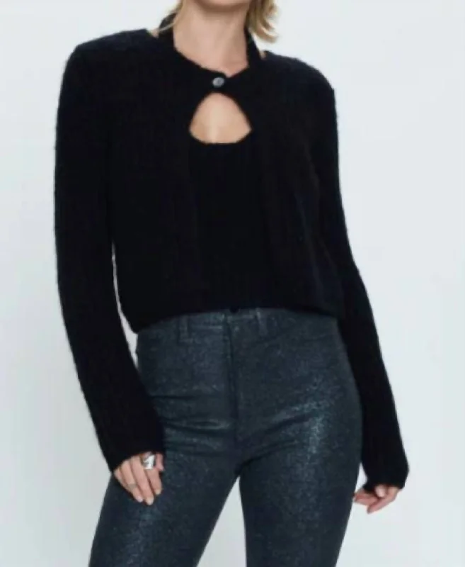 machine washable women cardigan for easy careEmilie Halter Cardigan Set In Midnight