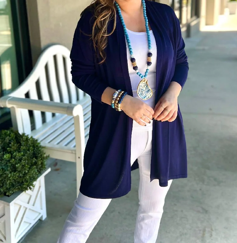 cropped women cardigan to pair with high - waisted jeansEmory Cardigan In Navy