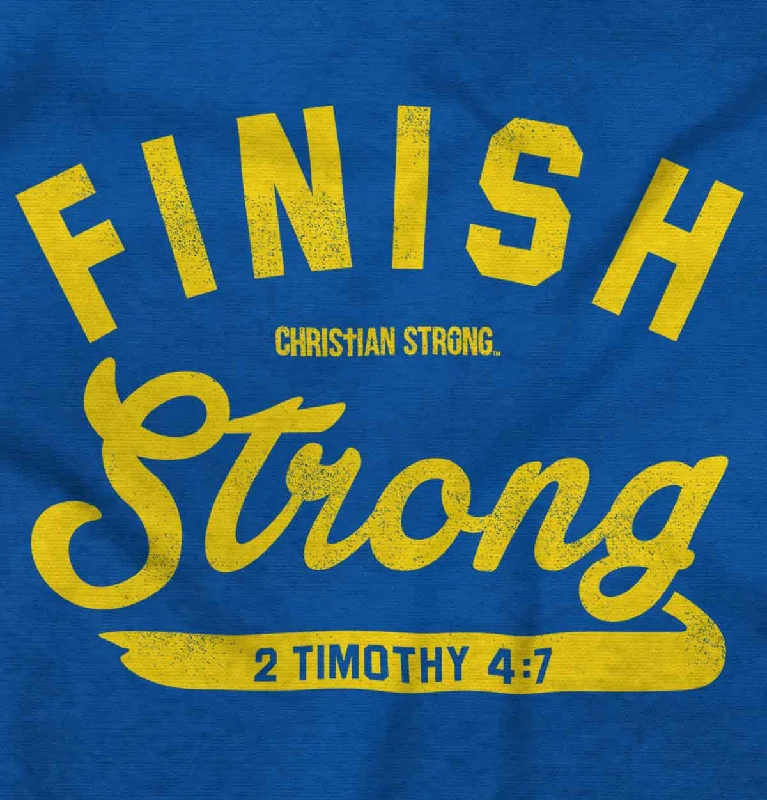 Finish Strong Scripture Crop Top T Shirt