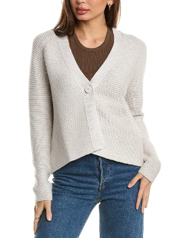 cropped women cardigan to pair with high - waisted jeansForte Cashmere Garter Button Cardigan
