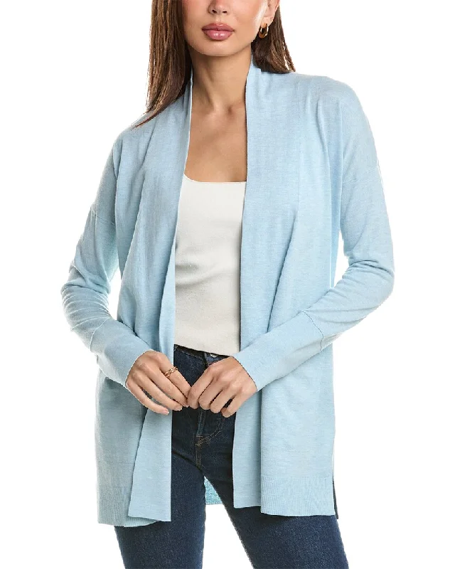 organic cotton women cardigan for an eco - friendly choiceForte Cashmere Long Drape Silk & Cashmere-Blend Cardigan