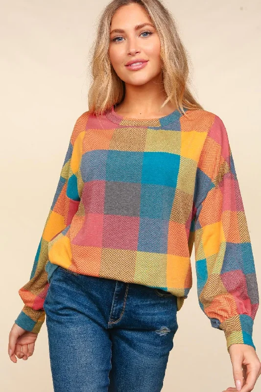 Hot Girl Haptics Penelope Plaid Crewneck Sweater