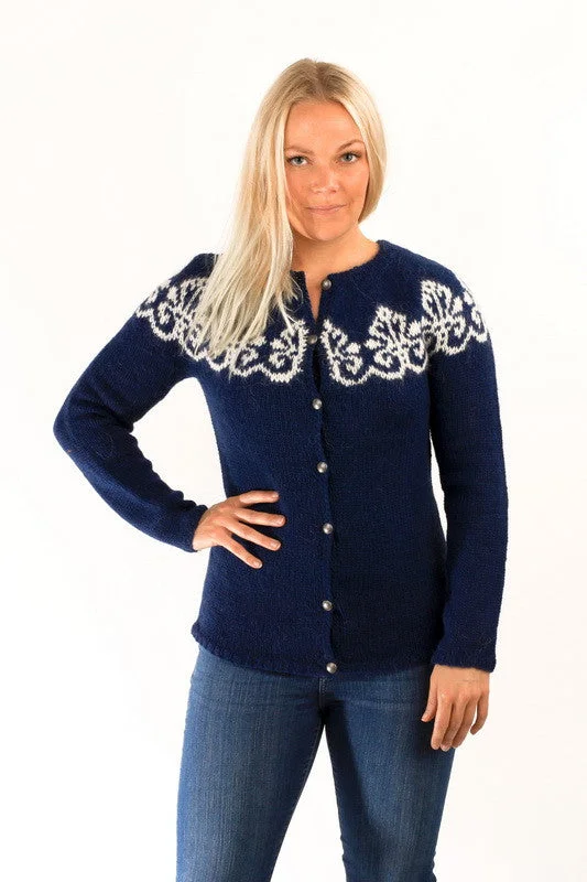 oversized women cardigan for a trendy and cozy lookHruni Wool Cardigan Blue