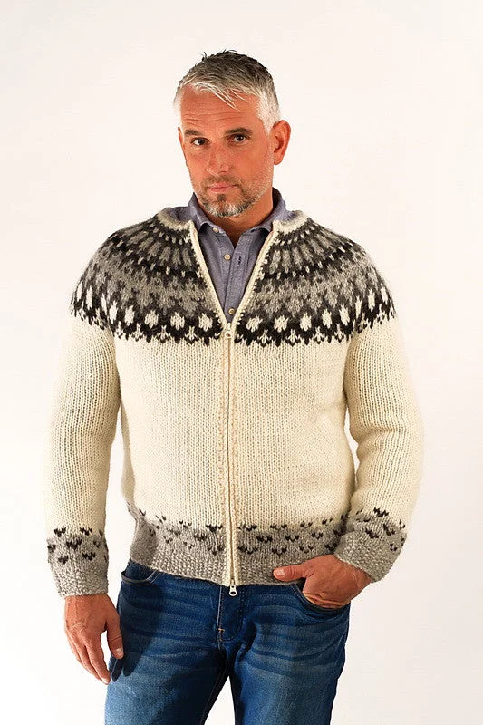ribbed women cardigan with a classic textureSkipper Wool Cardigan White