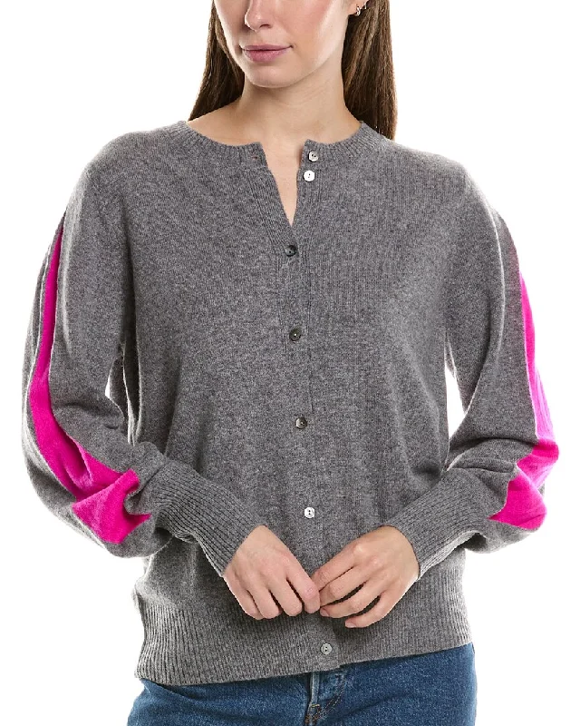 color block women cardigan with bold huesInCashmere Splice Cashmere Cardigan