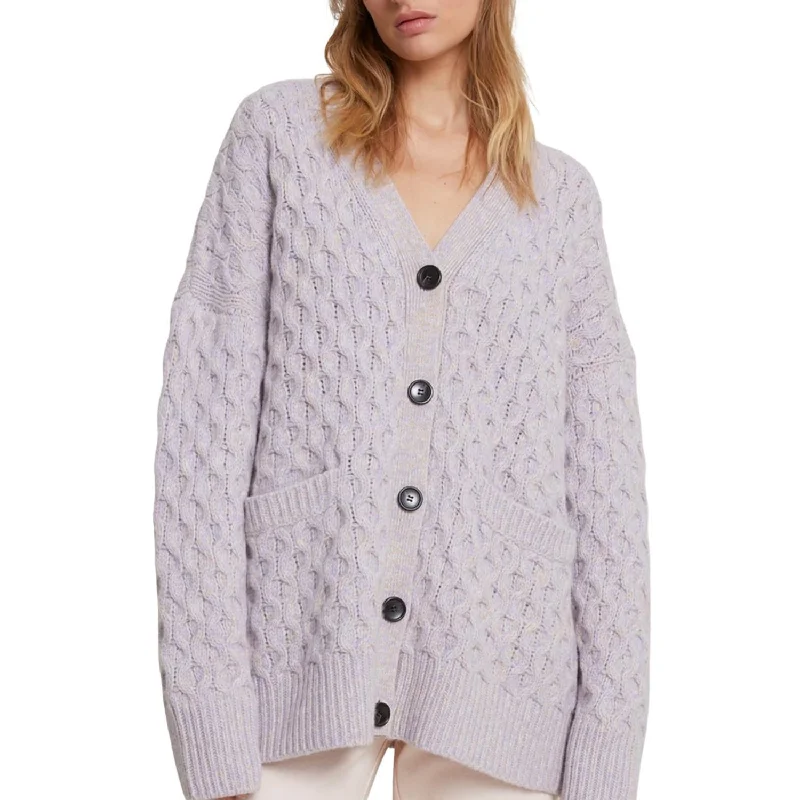 machine washable women cardigan for easy careJacks Wool Cardigan In Lavender Marled