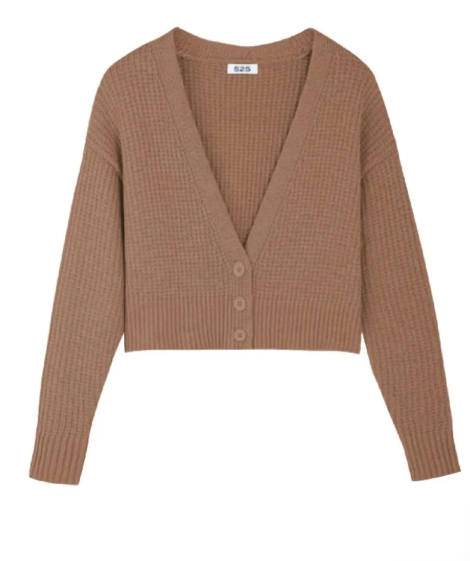 lightweight women cardigan for spring and fallJenny Cropped Button Front Cardigan In Cinnamon