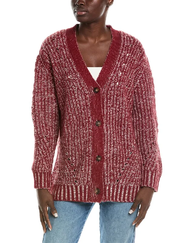 cropped women cardigan to pair with high - waisted jeansJohnny Was Calme Wool & Cashmere-Blend Cardigan