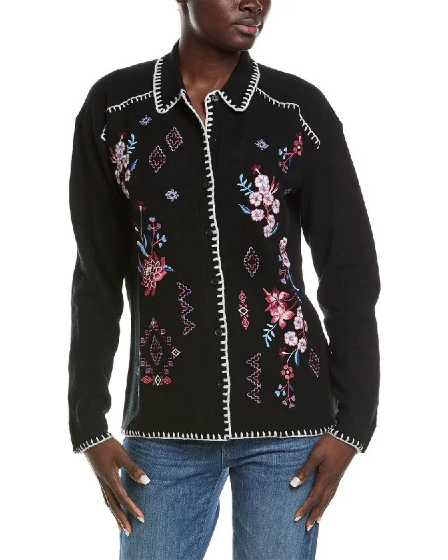 floral print women cardigan for a feminine touchJohnny Was Ramona Wool & Cashmere-Blend Cardigan