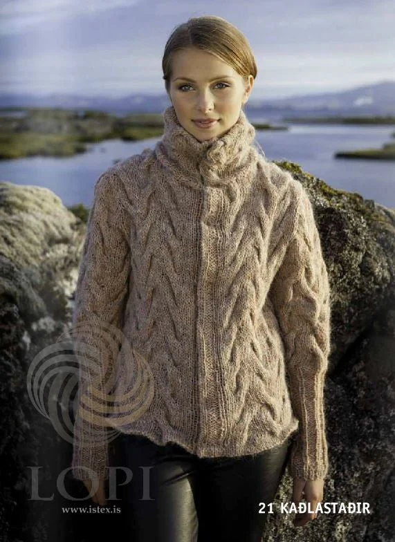 oversized women cardigan for a trendy and cozy lookKaðlastaðir Women Wool Cardigan
