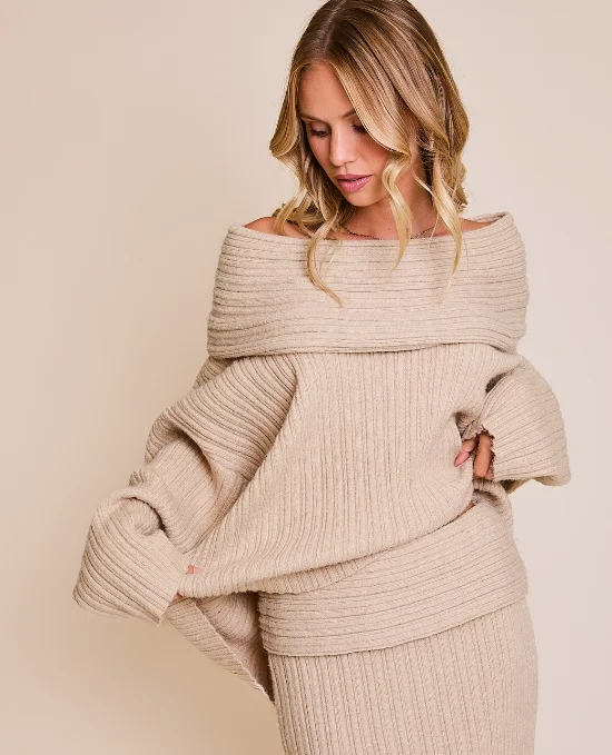 Kali Off Shoulder Oversized Sweater