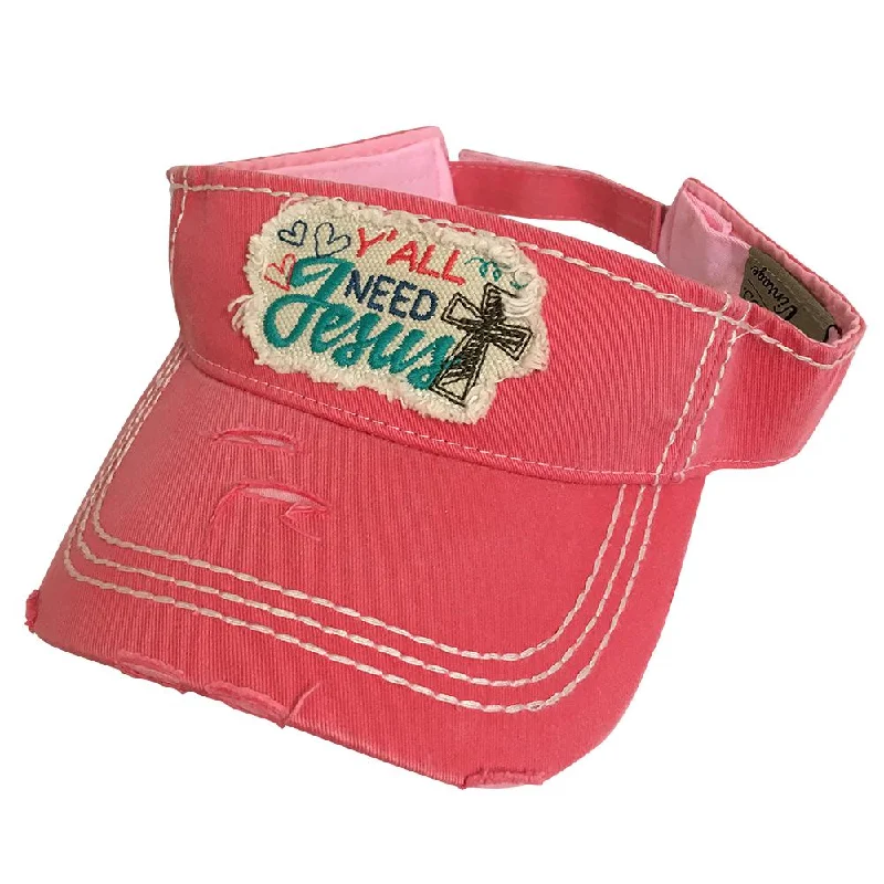 KBR-130 Y'all Need Jesus Visor Hot Pink