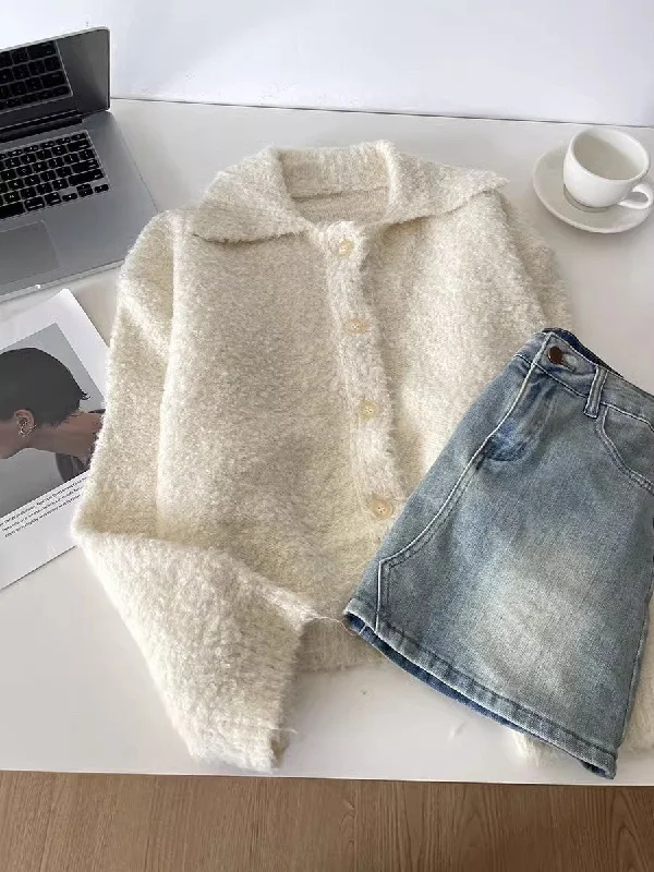 color block women cardigan with bold huesknitted cardigan simple short sweater jacket      S4730
